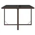 Table de jardin Marron 109x107x74 cm Résine tressée et verre