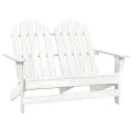 Chaise de jardin Adirondack 2 places Bois de sapin massif Blanc