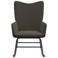 Chaise à bascule Gris foncé Velours et PVC