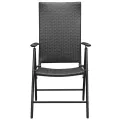 Chaises empilables de jardin 2 pcs Résine tressée Noir