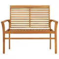 Banc de jardin avec coussin taupe 112 cm Bois de teck massif