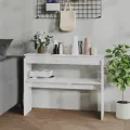 Table console Blanc brillant 102x30x80 cm Aggloméré