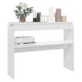 Table console Blanc brillant 102x30x80 cm Aggloméré