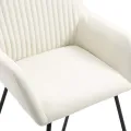 Chaises à manger lot de 2 crème tissu