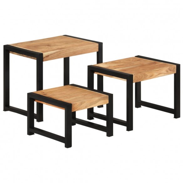 Tables gigognes 3 pcs Bois solide