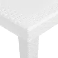 Table de jardin Blanc 79x79x72 cm Plastique Aspect de rotin