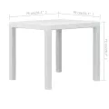 Table de jardin Blanc 79x79x72 cm Plastique Aspect de rotin