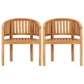 Chaises en forme de banane 2 pcs Bois de teck solide