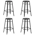 Tabourets de bar lot de 4 noir acier
