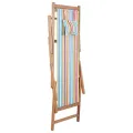 Chaise pliable de plage Tissu et cadre en bois Multicolore