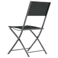 Chaises d'extérieur pliables 4 pcs Noir Acier et textilène