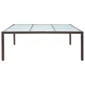 Table à dîner de jardin Marron 200x200x74 cm Résine tressée