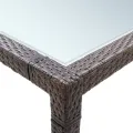 Table à dîner de jardin Marron 200x200x74 cm Résine tressée