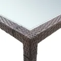 Table à dîner de jardin Marron 200x200x74 cm Résine tressée