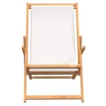 Chaise de plage pliable Bois de teck solide Crème