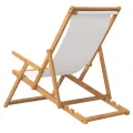 Chaise de plage pliable Bois de teck solide Crème