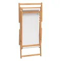 Chaise de plage pliable Bois de teck solide Crème