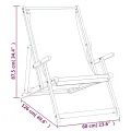 Chaise de plage pliable Bois de teck solide Crème