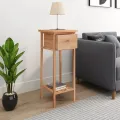 Table d'appoint avec tiroir 25x25x60 cm Bois massif de noyer