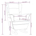 Fauteuil à bascule et pieds en bois d'hévéa Gris clair Velours
