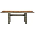 Table de jardin Marron Résine tressée et bois d'acacia massif