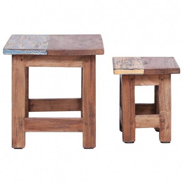 Tables gigognes 2 pcs Bois de récupération massif