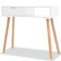 Table console Bois de pin massif 80 x 30 x 72 cm Blanc