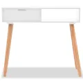 Table console Bois de pin massif 80 x 30 x 72 cm Blanc