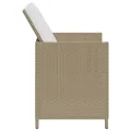 Chaises de jardin avec tabourets 2 pcs Résine tressée Beige
