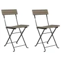 Chaises de bistrot pliantes 2 pcs Gris Résine tressée et acier