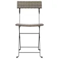 Chaises de bistrot pliantes 2 pcs Gris Résine tressée et acier
