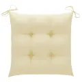 Chaises de jardin 2 pcs avec coussins blanc crème Teck massif