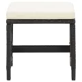 Tabourets de jardin 4 pcs avec coussins Résine tressée Noir
