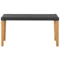 Banc de jardin 120 cm Noir Résine tressée et bois d'acacia