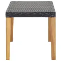 Banc de jardin 120 cm Noir Résine tressée et bois d'acacia