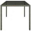 Table de jardin Gris 190x90x75 cm Verre trempé/résine tressée