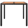 Table de jardin plateau en bois Noir Résine tressée bois massif