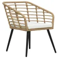 Chaises de jardin 2 pcs avec coussins Résine tressée Chêne
