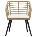 Chaises de jardin 2 pcs avec coussins Résine tressée Chêne