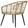 Chaises de jardin 2 pcs avec coussins Résine tressée Chêne