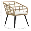 Chaises de jardin 2 pcs avec coussins Résine tressée Chêne