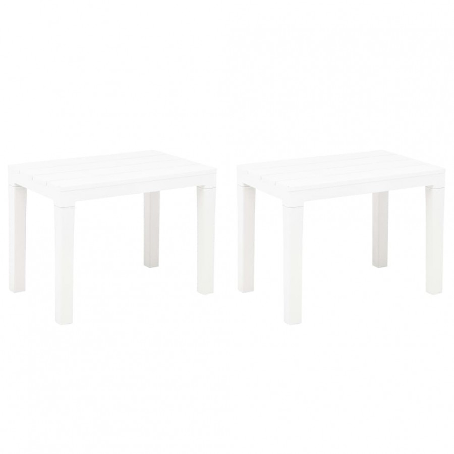 Bancs de jardin 2 pcs Blanc Plastique