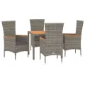 Ensemble à manger de jardin 5 pcs avec coussins Gris