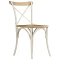 Chaises à dossier croisé lot de 2 blanc bois de manguier solide