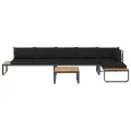 Canapés d'angle de jardin 4 pcs et coussins Aluminium et WPC