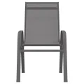Chaises empilables de jardin 2 pcs Gris Tissu textilène