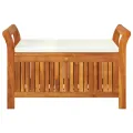 Banc de rangement de jardin avec coussin 91 cm Bois d'acacia