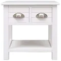 Table d'appoint Blanc 40x40x40 cm Bois de Paulownia