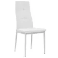 Chaises à manger lot de 4 blanc similicuir