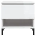 Table d'appoint Blanc brillant 50x46x50 cm Bois d'ingénierie